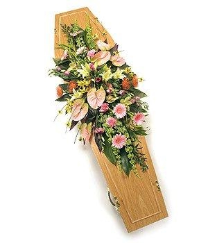 Coffin Spray Peach and Pink
