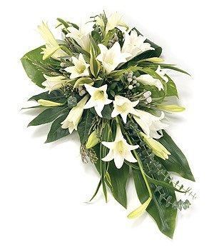 Single Ended Spray White Lily Contemporary