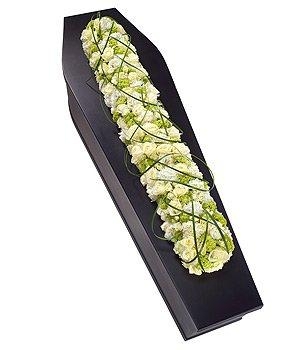 Coffin Spray White Casket Bar