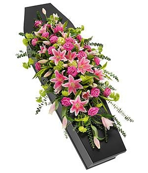 Coffin Spray Luxury Pink Rose and Lily